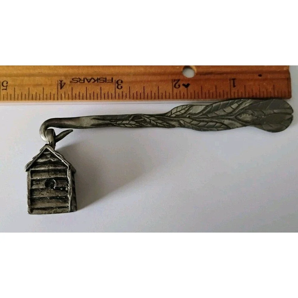 Vintage 1994 Barker Shuman Pewter House Log Cabin Candle Snuffer 4.25
